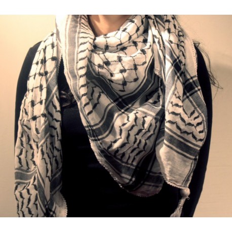 [DD-TX2998] Pañuelo Palestino (Blanco Y negro)